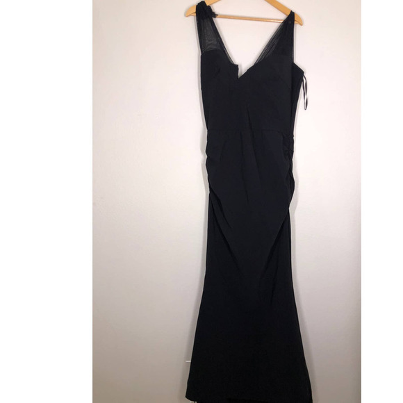 Chiara Boni Lace Illusion Gown Black  L 48 - Picture 4 of 16